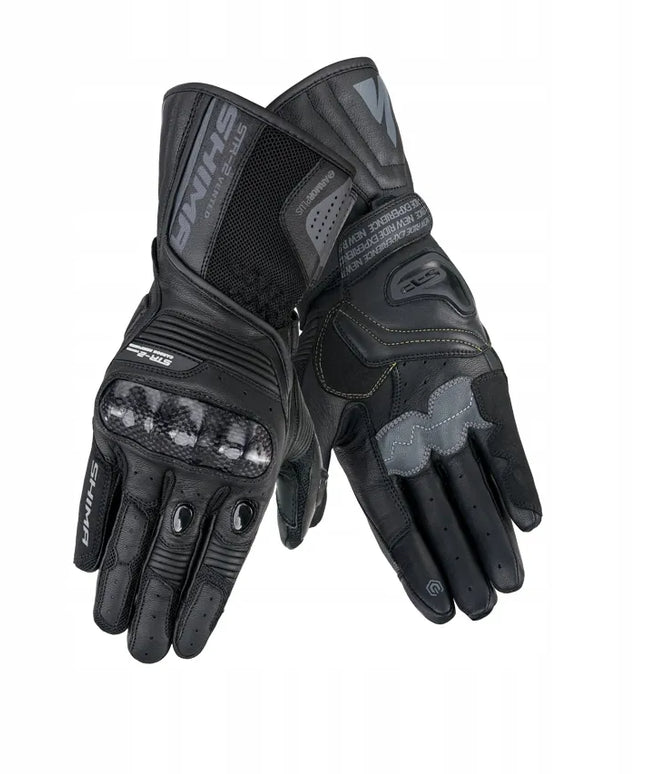 Shima STR-2 VENT BLACK sportinės motociklininko pirštinės