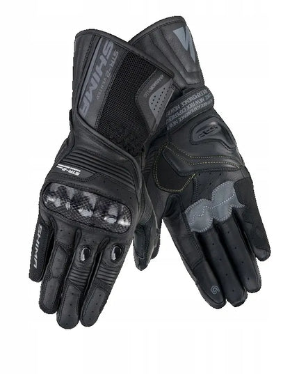 Shima STR-2 VENT BLACK sportinės motociklininko pirštinės
