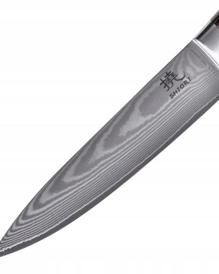 Shiori 3 peilių rinkinys Chairo Shōto, Santoku ir Sifu iš Damasko plieno