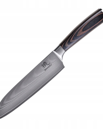 Shiori 3 peilių rinkinys Chairo Shōto, Santoku ir Sifu iš Damasko plieno
