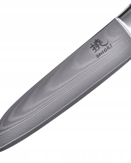 Shiori 3 peilių rinkinys Chairo Shōto, Santoku ir Sifu iš Damasko plieno