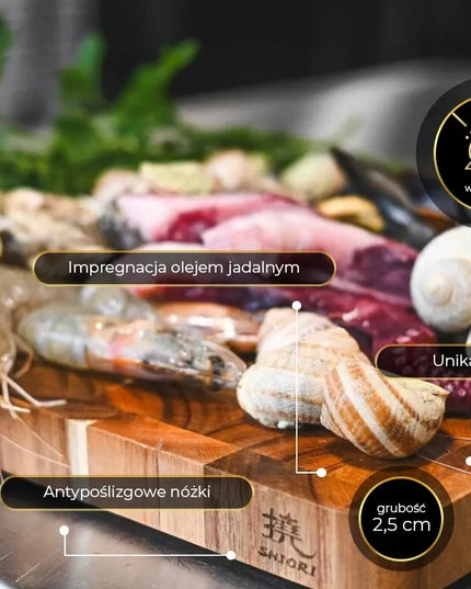 Shiori Akashia Chesu-ban pjaustymo lenta iš akacijos medienos