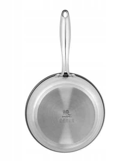 Shiori Stainless Steel 304 nerūdijančio plieno keptuvė be dangos indukcinei viryklei 24 cm