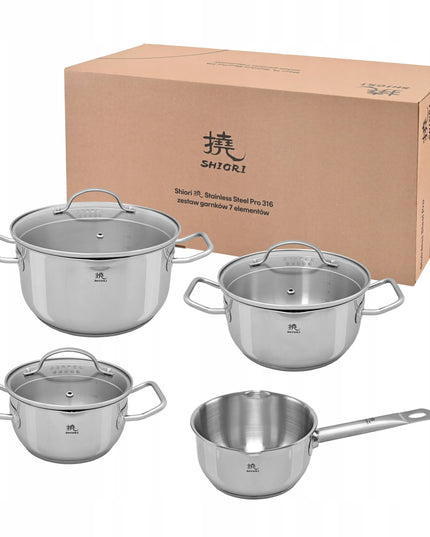 Shiori Steel Series Pro 316 puodų rinkinys, 7 elementai