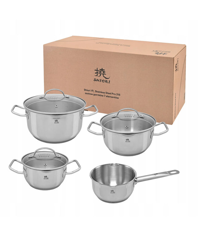 Shiori Steel Series Pro 316 puodų rinkinys, 7 elementai