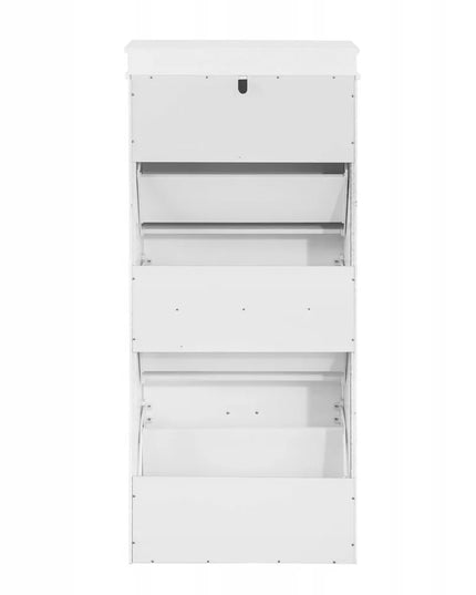 Siaura batų spintelė su lentyna batams, komoda prieškambariui ir drabužinei SoBuy FSR94-W