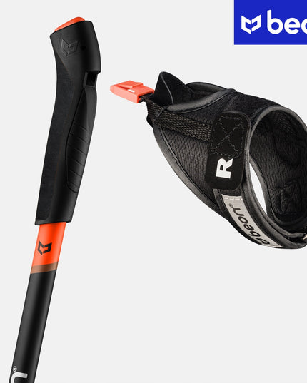 Reguliuojamos Šiaurietiško Ėjimo Lazdos Beon NX2 – Sulankstomos, Juodos, Su 2 Poromis Guminukų