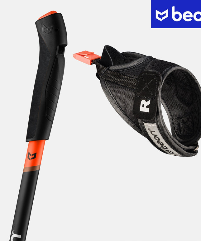 Reguliuojamos Šiaurietiško Ėjimo Lazdos Beon NX2 – Sulankstomos, Juodos, Su 2 Poromis Guminukų