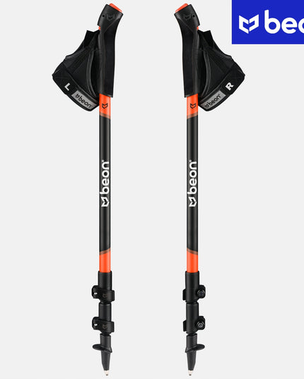 Reguliuojamos Šiaurietiško Ėjimo Lazdos Beon NX2 – Sulankstomos, Juodos, Su 2 Poromis Guminukų
