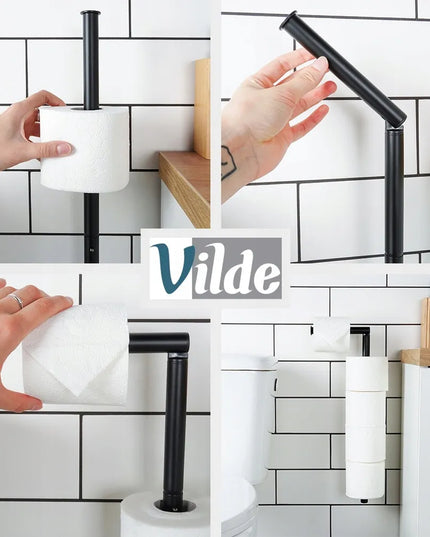Sieninis tualetinio popieriaus laikiklis Vilde, kabinamas, juodas