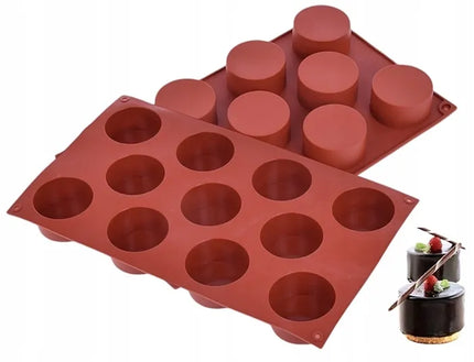 Silikoninė forma vienos porcijos desertams CILINDRAS 50x30 mm, 11 ertmių