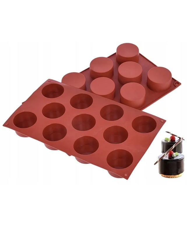Silikoninė forma vienos porcijos desertams CILINDRAS 50x30 mm, 11 ertmių