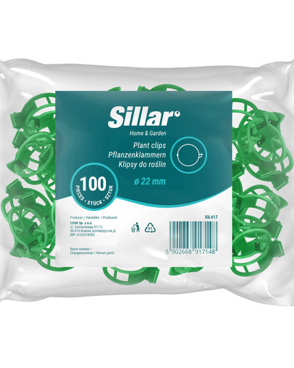 Sillar spaustukai augalų stiebams tvirtinti, 100 vnt., 22 mm