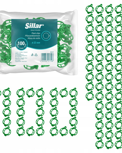 Sillar spaustukai augalų stiebams tvirtinti, 100 vnt., 22 mm