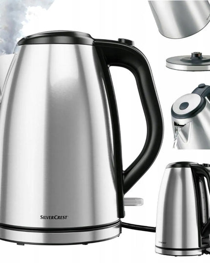 SilverCrest elektrinis virdulys 3100W 1,7L metalinis su besisukančiu pagrindu, sidabrinė/pilka