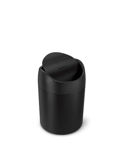 SIMPLEHUMAN – atveriamas 1,5 l šiukšliadėžė vonios kambariui, virtuvei, skalbyklai, juoda