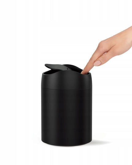 SIMPLEHUMAN – atveriamas 1,5 l šiukšliadėžė vonios kambariui, virtuvei, skalbyklai, juoda