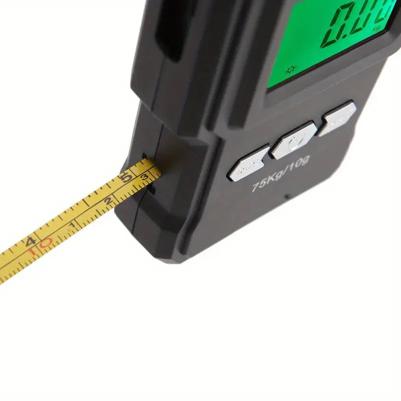 Skaitmeninės žvejybos svarstyklės su liniuote 99 cm – iki 75 kg pakabinamos elektroninės bagažo svarstyklės, kišeninės ir patogios