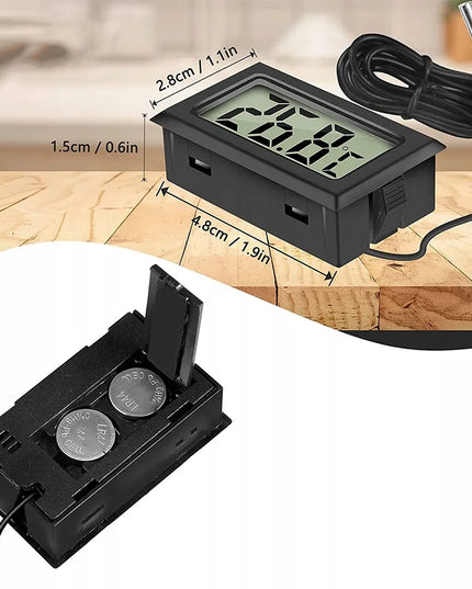Skaitmeninis elektroninis termometras Esco TPM10E su LCD ekranu ir zondu akvariumui bei šaldytuvui