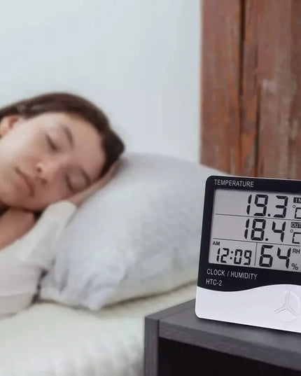 Skaitmeninis higrometras termometras su išoriniu jutikliu ir LCD laikrodžiu RTOOLS HTC-2