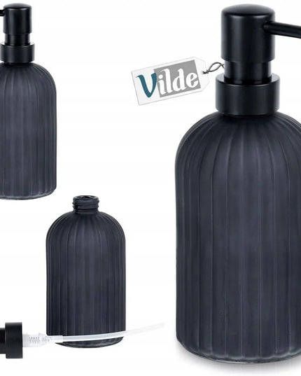 Skysto muilo ir indų ploviklio dozatorius Vilde, 400 ml, juodas