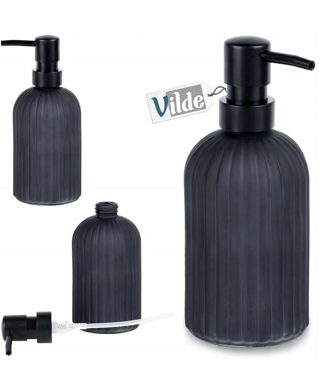 Skysto muilo ir indų ploviklio dozatorius Vilde, 400 ml, juodas