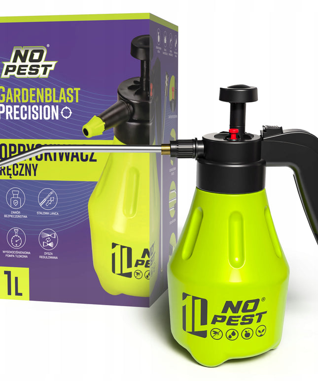 Slėginis purkštuvas No-Pest Gardenblast Precision 1L su reguliuojamu antgaliu
