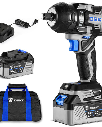 Atsuktuvas smūginis veržliasukis DEKO DKBW20XP01-S1 1/2'' 20V Brushless 800Nm su akumuliatoriumi ir krovikliu