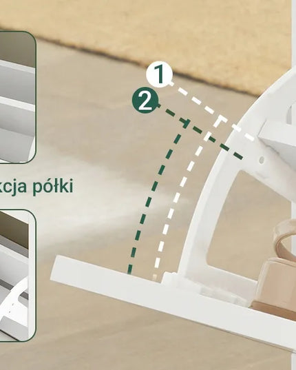 SoBuy batų spintelė, balta, siaura, lentyna, komoda prieškambariui, FSR79-W