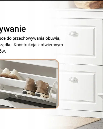 SoBuy batų spintelė su sėdyne, batų organizatorius koridoriui FSR82-K-W