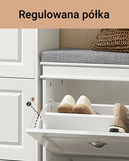 SoBuy batų spintelė su sėdyne, batų organizatorius koridoriui FSR82-K-W