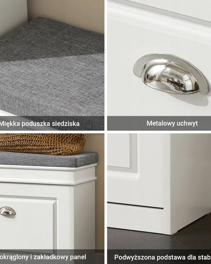 SoBuy batų spintelė su sėdyne, batų organizatorius koridoriui FSR82-K-W