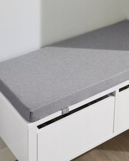 SoBuy batų suoliukas su sėdyne ir 2 stalčiais, FSR88-W, baltas