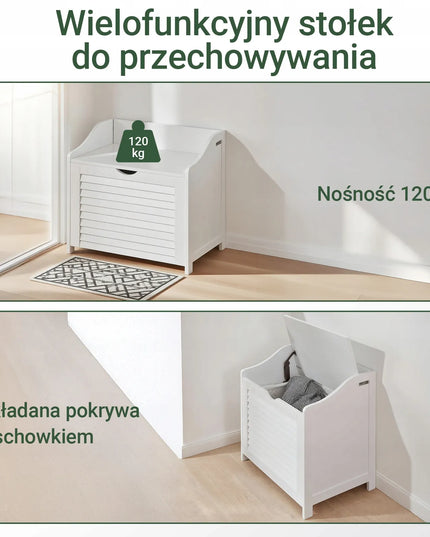 SoBuy laisvai pastatomas skalbinių krepšys su 40L talpa, baltas FSR40-W