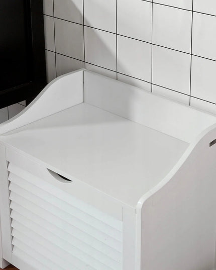SoBuy laisvai pastatomas skalbinių krepšys su 40L talpa, baltas FSR40-W