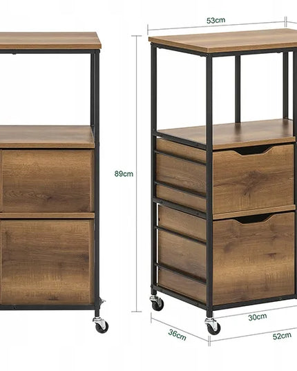 SoBuy mobilus virtuvinis vežimėlis su 2 stalčiais FKW111-PF
