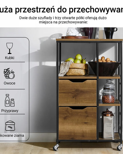 SoBuy mobilus virtuvinis vežimėlis su 2 stalčiais FKW111-PF