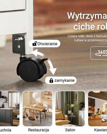 SoBuy pastatoma virtuvės spintelė su 3 stalčiais ir lentynomis, balta FKW79-W