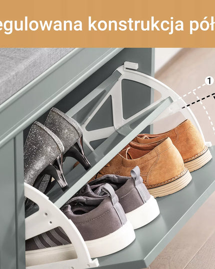 SoBuy siaura batų spintelė su sėdimąja vieta prieškambariui, 24 cm, FSR64-HG