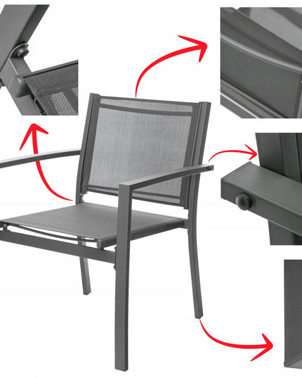 Sodo baldų komplektas 2 kėdės, sofa ir stalas poilsiui