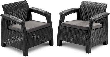Sodo baldų komplektas Corfu Set Max Lyon Graphite, 4 dalys