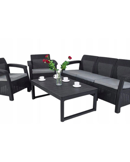 Sodo baldų komplektas Corfu Set Max Lyon Graphite, 4 dalys