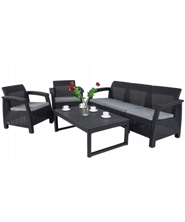 Sodo baldų komplektas Corfu Set Max Lyon Graphite, 4 dalys