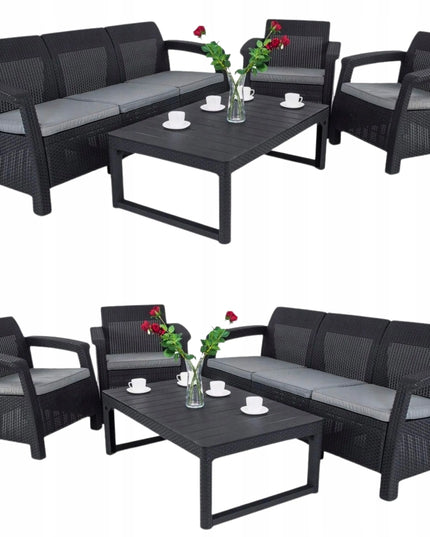 Sodo baldų komplektas Corfu Set Max Lyon Graphite, 4 dalys