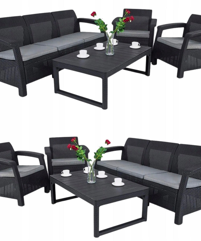 Sodo baldų komplektas Corfu Set Max Lyon Graphite, 4 dalys