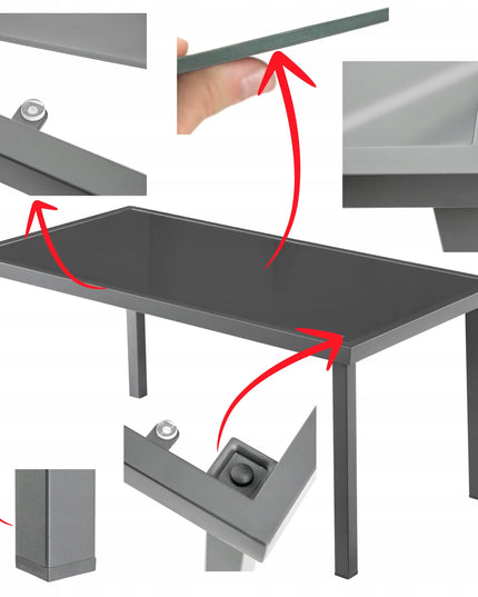 Sodo baldų komplektas su pagalvėlėmis – 2 kėdės, sofa, stalas sodui ir terasai