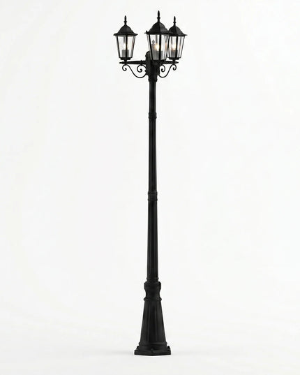 Sodo LED šviestuvas 227 cm pastatomas lauko žibintas 3x E27 stulpas