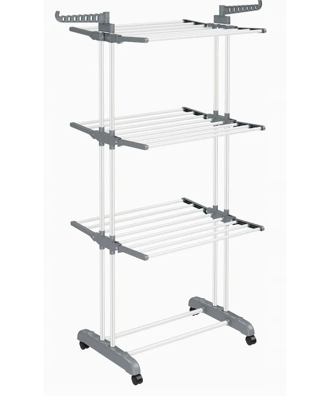 SONGMICS didelė pastatoma vertikali drabužių džiovykla, balta-pilka, LLR701W01V1