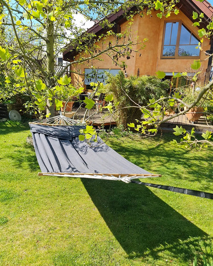 Songmics pilkas hamakas su skersiniu, 300 kg, 210 x 150 cm
