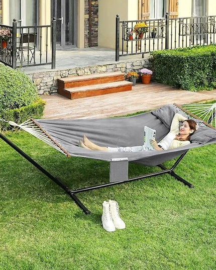 Songmics pilkas hamakas su skersiniu, 300 kg, 210 x 150 cm